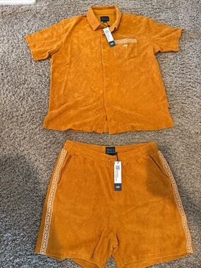 Texas Standard Burnt Orange Terry Cloth Short Set